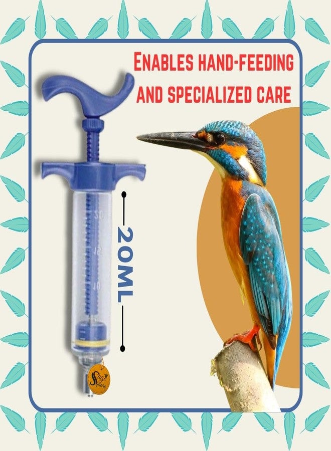 سايج سكوير محقنة تغذية يدوية مربعة من سيج سعة 20 مل بطرف منحني | إبرة ومحقنة تغذية | مثالية للطيور والهامستر والجراء والقطط الصغيرة وغيرها. تغذية دقيقة وسهلة، محقنة بطرف منحني للطيور. - Image 3